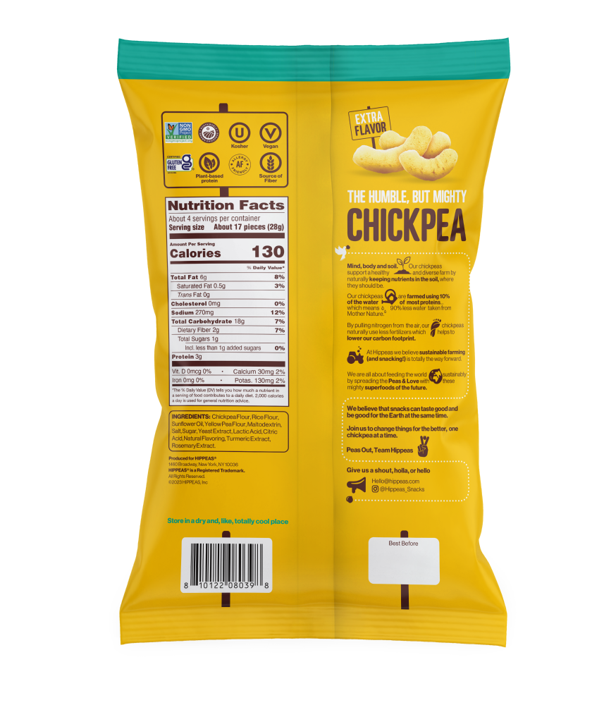 slide 2 of 2, Hippeas White Cheddar Puffs, 3.75 oz