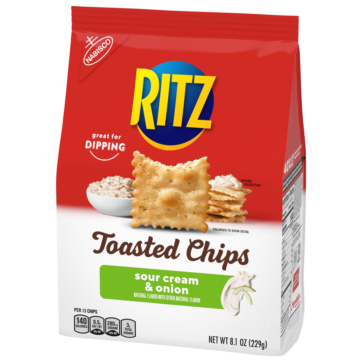 slide 3 of 9, Ritz Toasted Chips - Sour Cream & Onion - 8.1oz, 