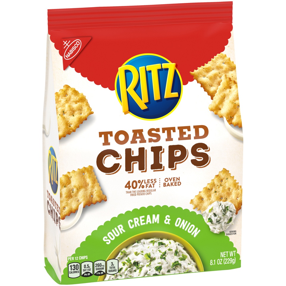 slide 4 of 9, Ritz Toasted Chips Sour Cream Onion, 8.1 oz