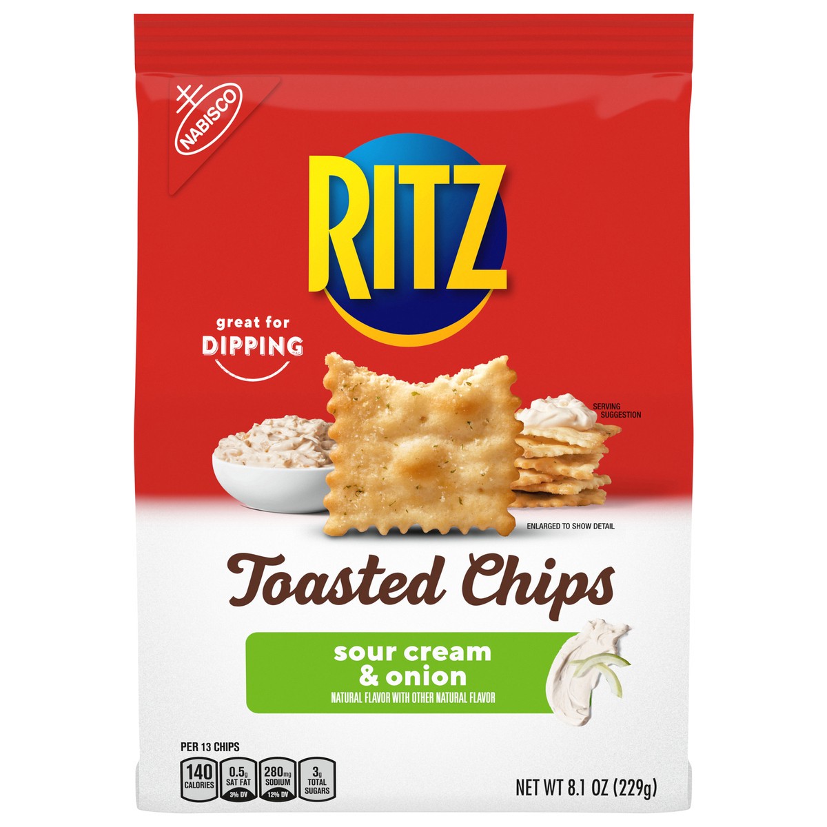 slide 1 of 9, Ritz Toasted Chips - Sour Cream & Onion - 8.1oz, 8.1 oz