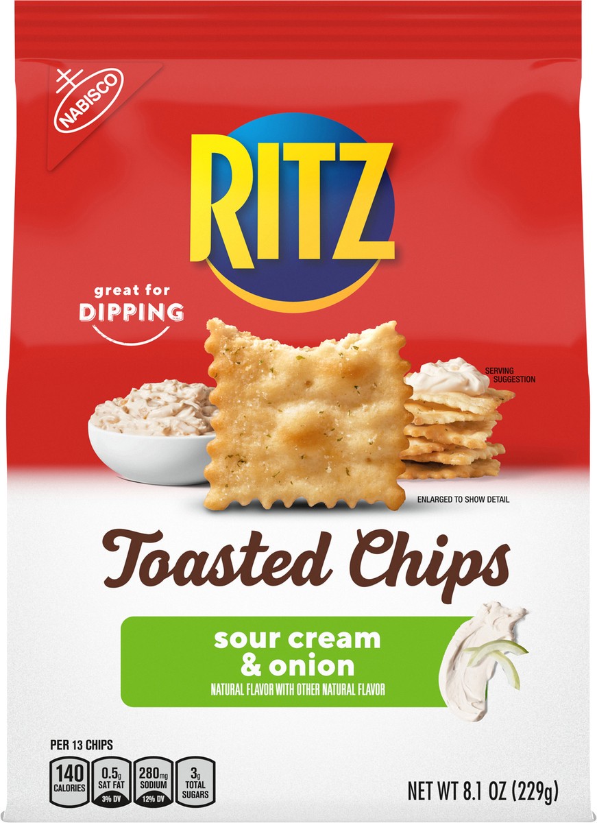 slide 6 of 9, Ritz Toasted Chips - Sour Cream & Onion - 8.1oz, 