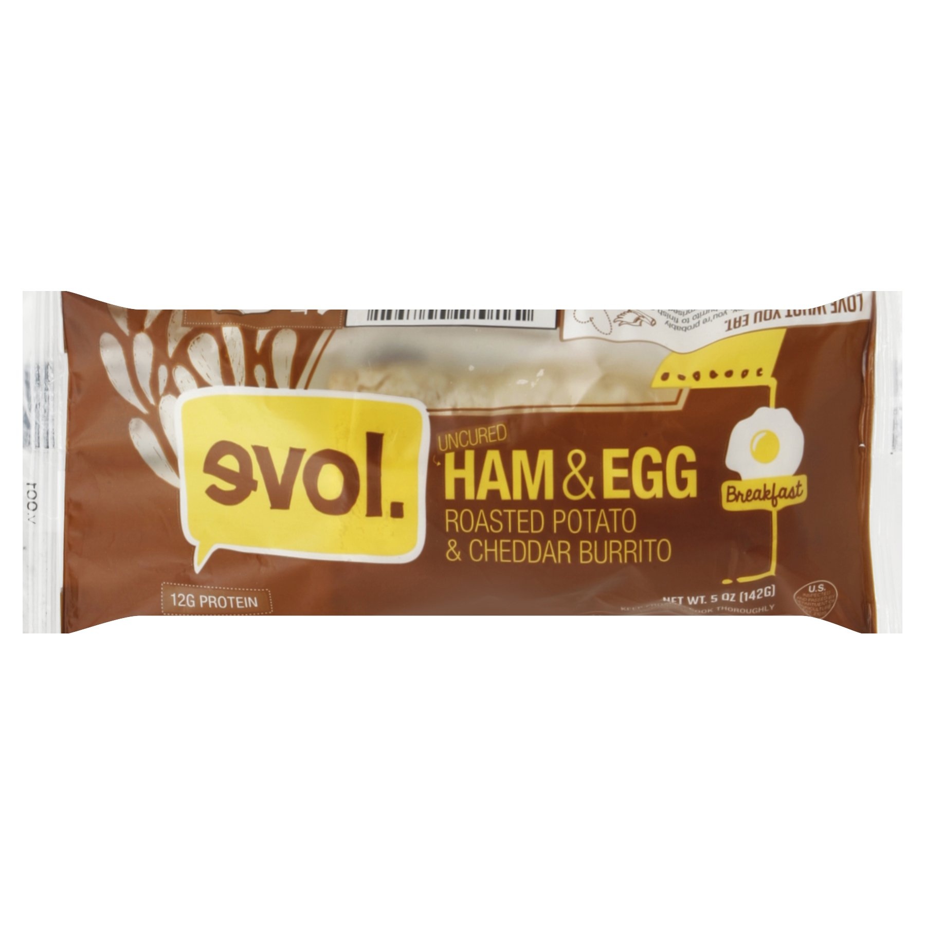 slide 1 of 1, EVOL Uncured Ham & Egg Burrito, 5 oz