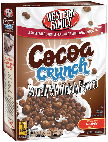 slide 1 of 1, Western Family Cocoa Crunch Cereal, 12.14 oz