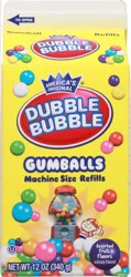 Dubble Bubble Machine Size Refills Assorted Fruit Flavors Gumballs - 12 oz Carton