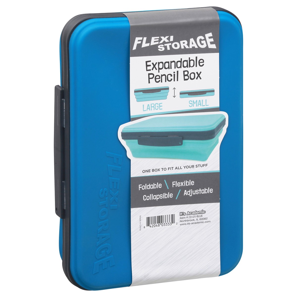 slide 5 of 12, It's Academic Small/Large Blue Expandle Pencil Box 1 ea, 1 ct