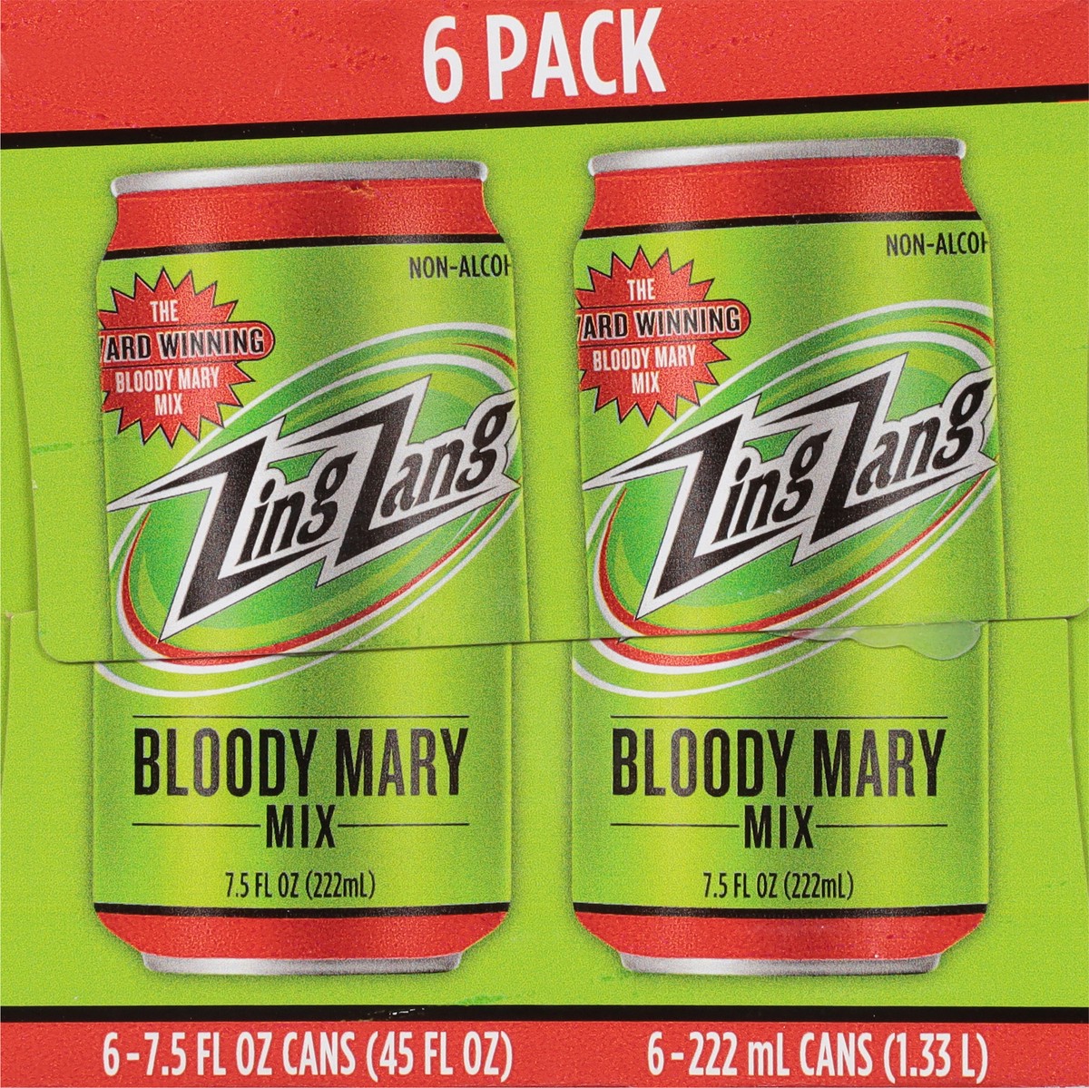 slide 2 of 9, Zing Zang Bloody Mary Mix, Non-Alcoholic Cocktail Mixer, 7.5 Fl Oz Cans (Pack of 6), 6 ct; 7.5 oz