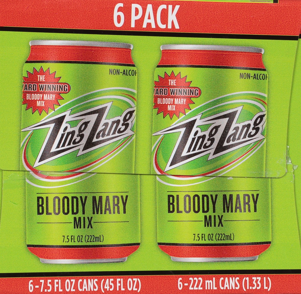 slide 8 of 9, Zing Zang Bloody Mary Mix, Non-Alcoholic Cocktail Mixer, 7.5 Fl Oz Cans (Pack of 6), 6 ct; 7.5 oz