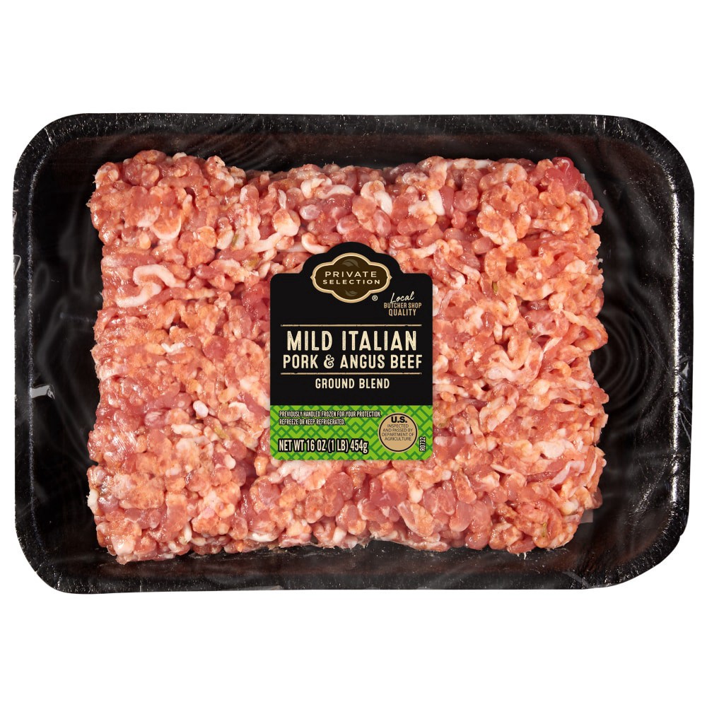 slide 2 of 2, Private Selection Mild Italian Pork & Angus Beef Ground Sausage Blend, 16 oz