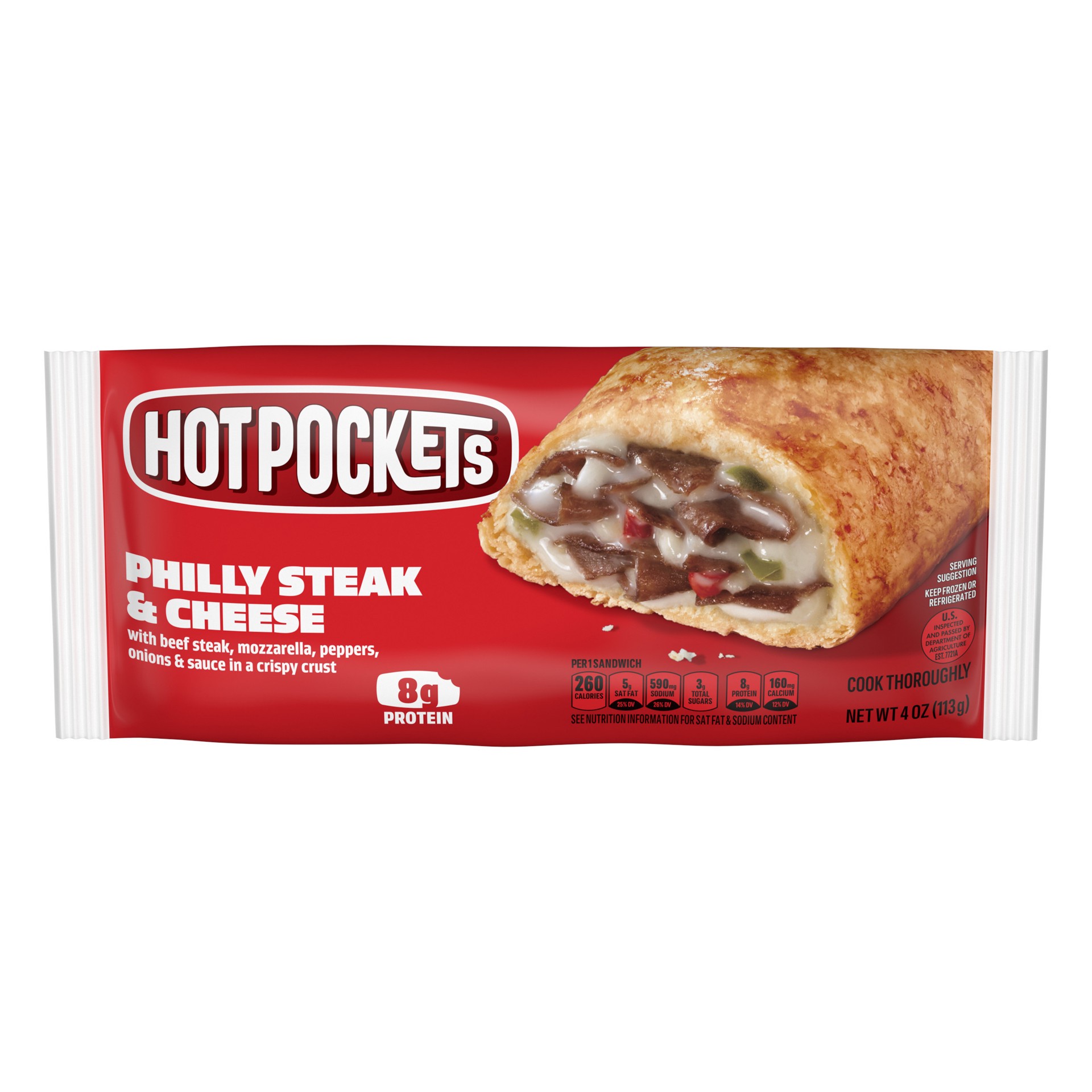 slide 1 of 3, Hot Pockets Philly Steak and Cheese Sandwich 4 oz, 4 oz