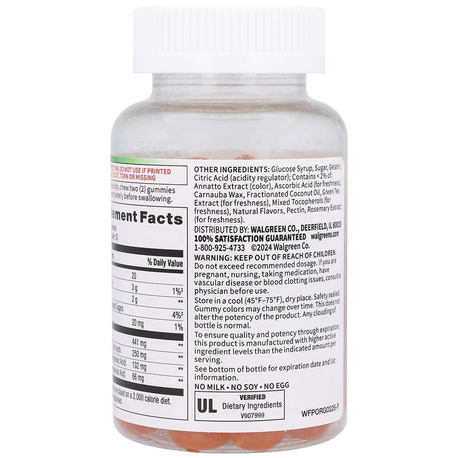 slide 4 of 5, Walgreens Free & Pure Omega-3 250 mg Gummies Orange, 60 ct