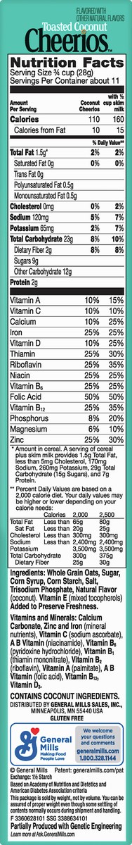 slide 8 of 9, Cheerios Toasted Coconut Cereal 10.8 oz, 10.8 oz