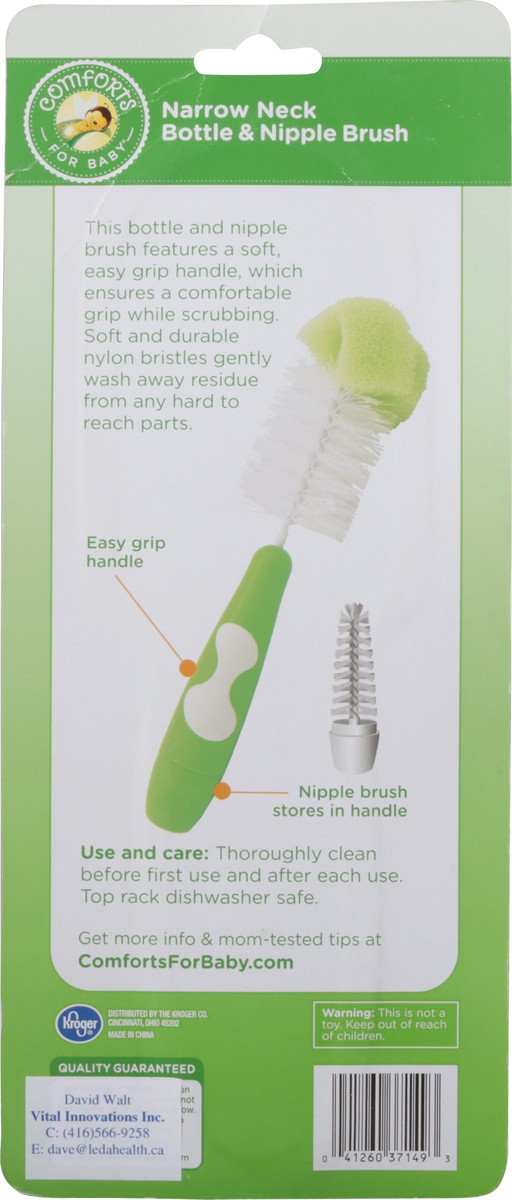 slide 5 of 10, Comforts for Baby Narrow Neck Bottle & Nipple Brush 1 ea, 1 ct