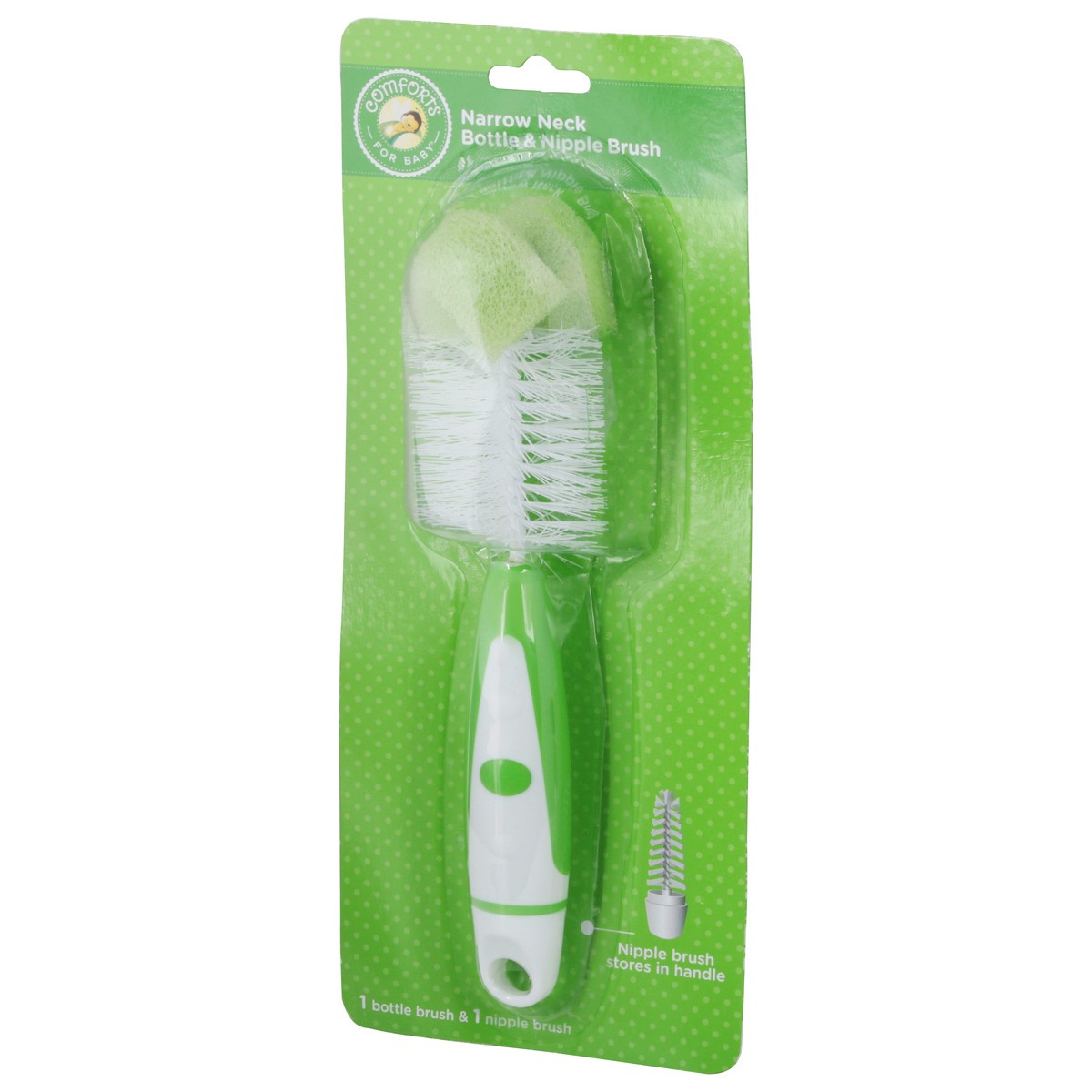 slide 10 of 10, Comforts for Baby Narrow Neck Bottle & Nipple Brush 1 ea, 1 ct