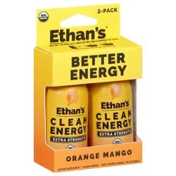 Ethan's Extra Strength Orange Mango Clean Energy Shot - 2 x 2 fl oz Bottles