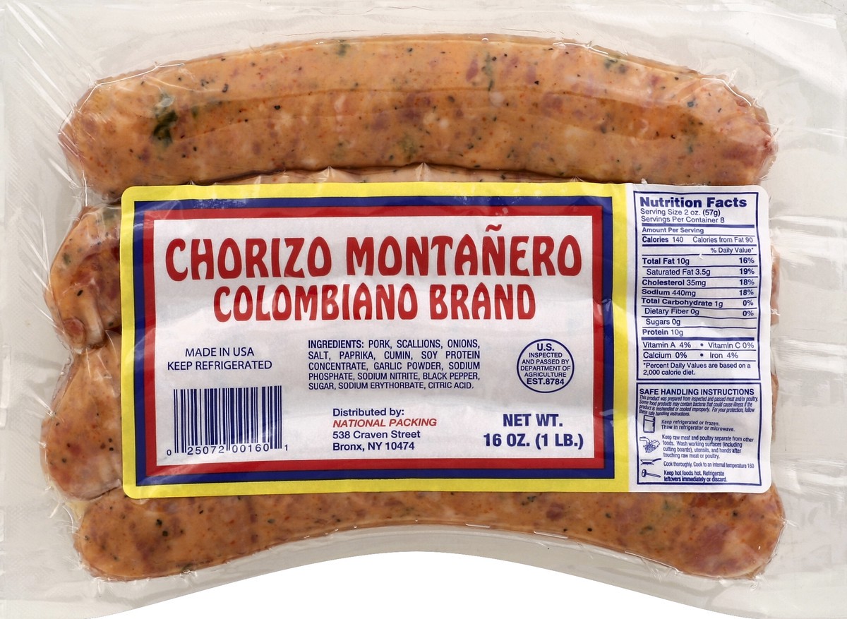 slide 2 of 5, Colombiano Chorizo Montanero 16 oz, 16 oz