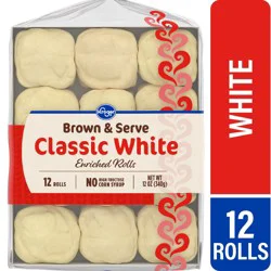 Kroger Brown & Serve Classic Enriched White Rolls