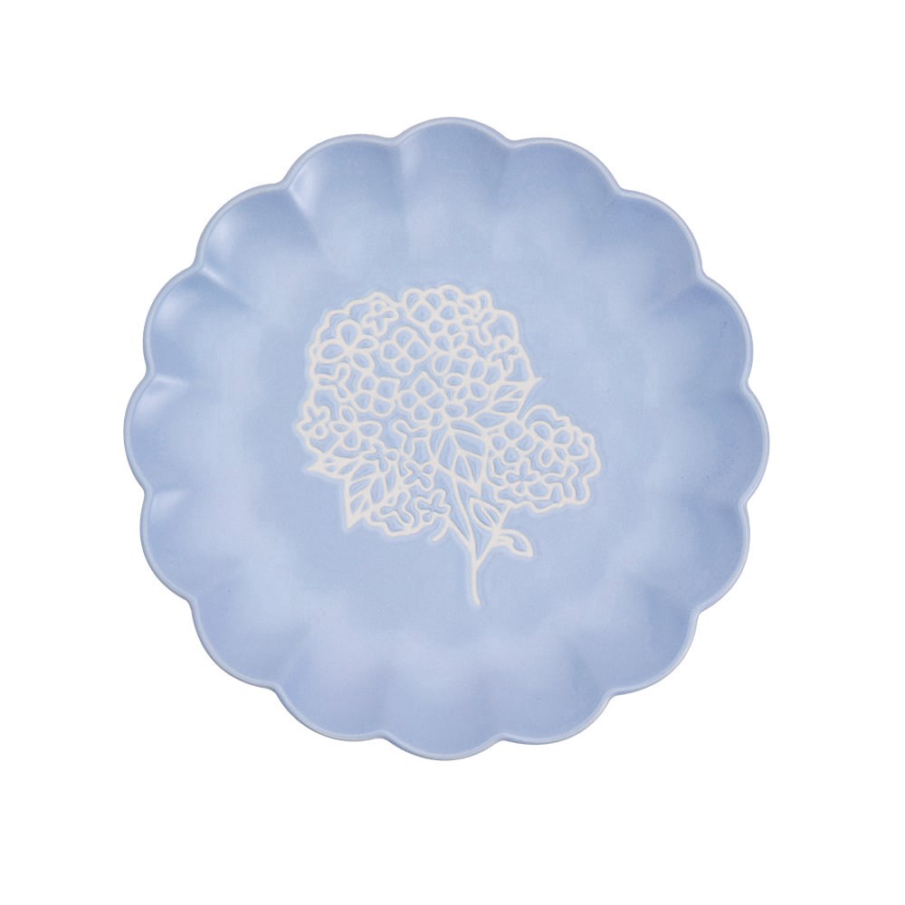 slide 4 of 4, SDS for HD Designs Scalloped Dessert Plate – Hydrangea, 7 in