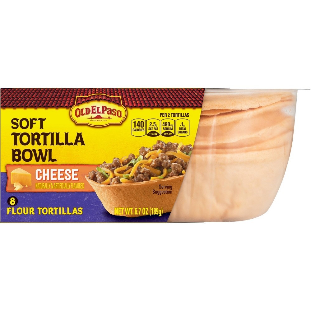 slide 2 of 5, Old El Paso Cheese Soft Tortilla Bowl, 6.7 oz