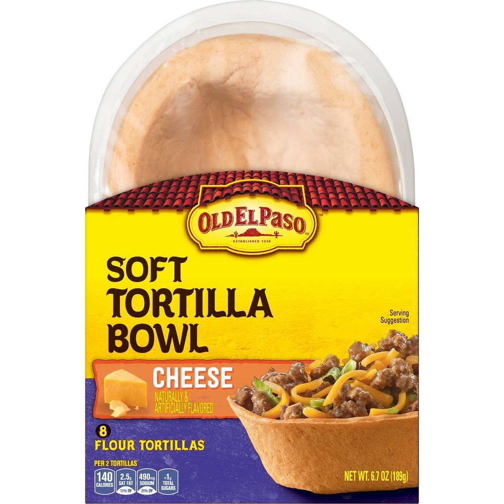 slide 4 of 5, Old El Paso Cheese Soft Tortilla Bowl, 6.7 oz