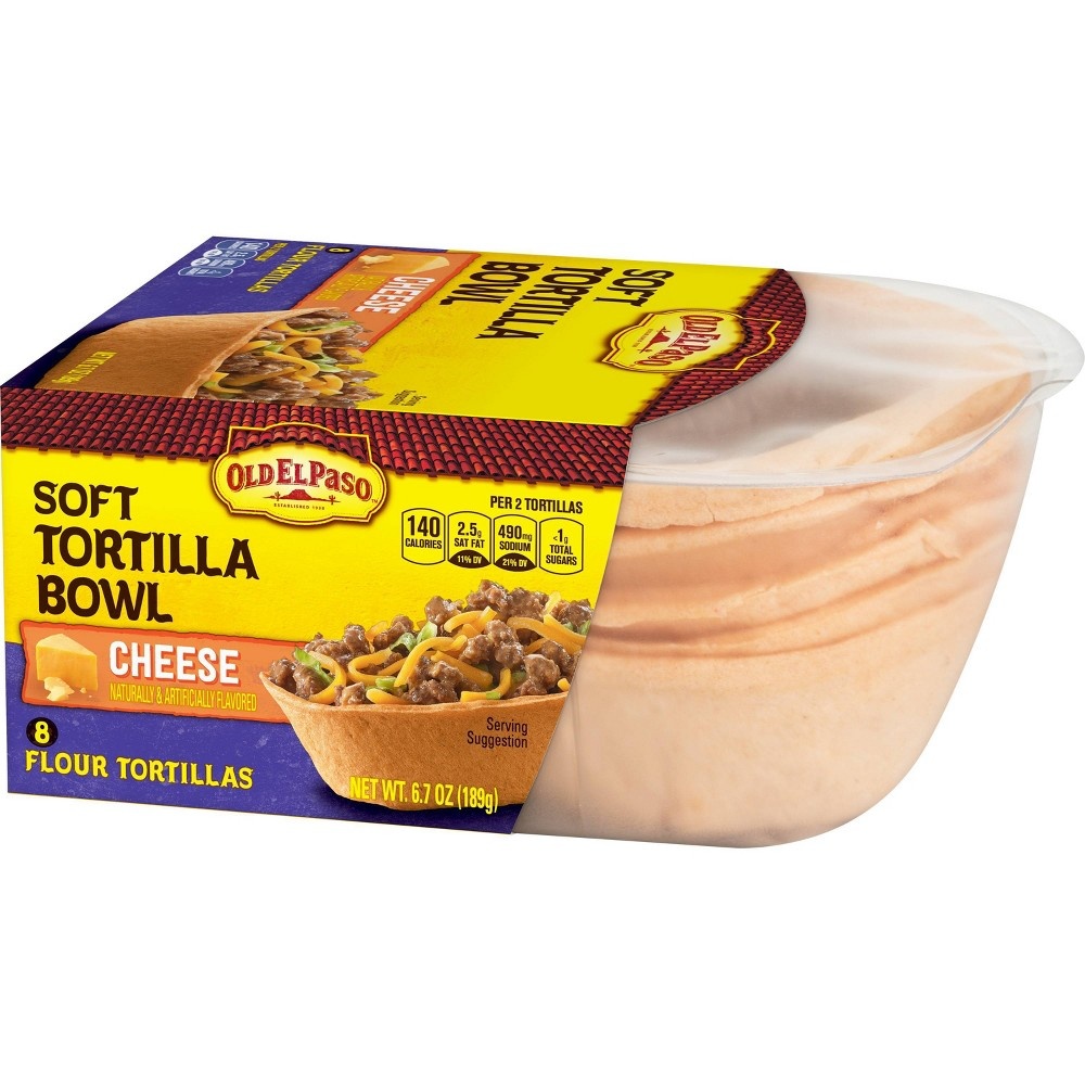 slide 5 of 5, Old El Paso Cheese Soft Tortilla Bowl, 6.7 oz