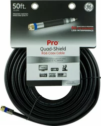 Ge Pro Quad-Shield Rg6 Coax Cable - Black