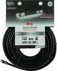 Ge Pro Quad-Shield Rg6 Coax Cable - Black