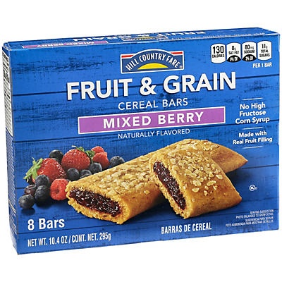 slide 1 of 1, Hill Country Fare Fruit & Grain Mixed Berry, 8 ct
