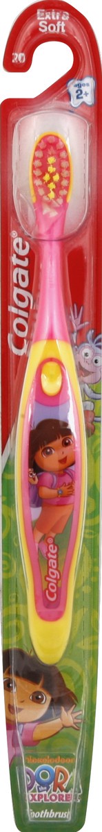 slide 5 of 6, Colgate Toothbrush, Extra Soft, Dora the Explorer, 1 pair