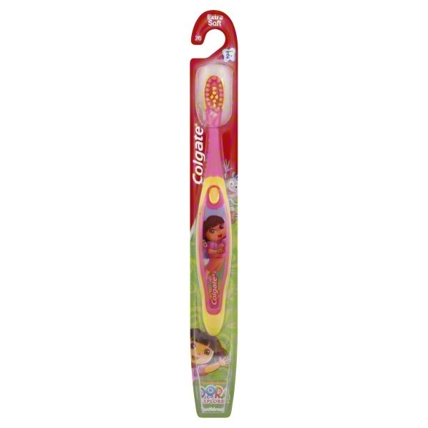 slide 1 of 6, Colgate Toothbrush, Extra Soft, Dora the Explorer, 1 pair