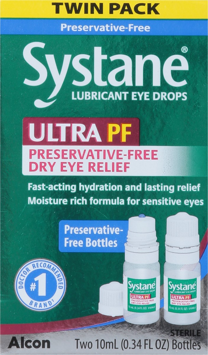slide 7 of 9, Systane Lubricant Ultra PF Eye Drops Twin Pack 2 - 10 ml Bottles, 10 ml