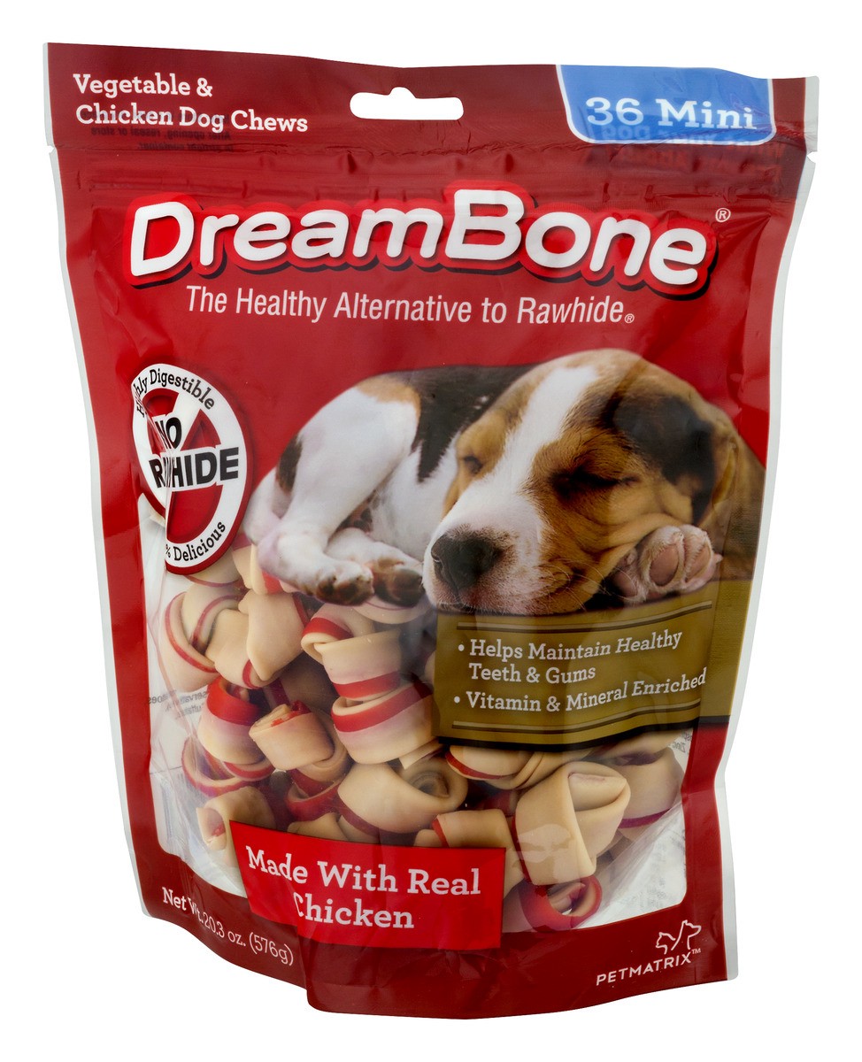 slide 7 of 10, DreamBone Classic Bones Minis, Chicken, 36 ct