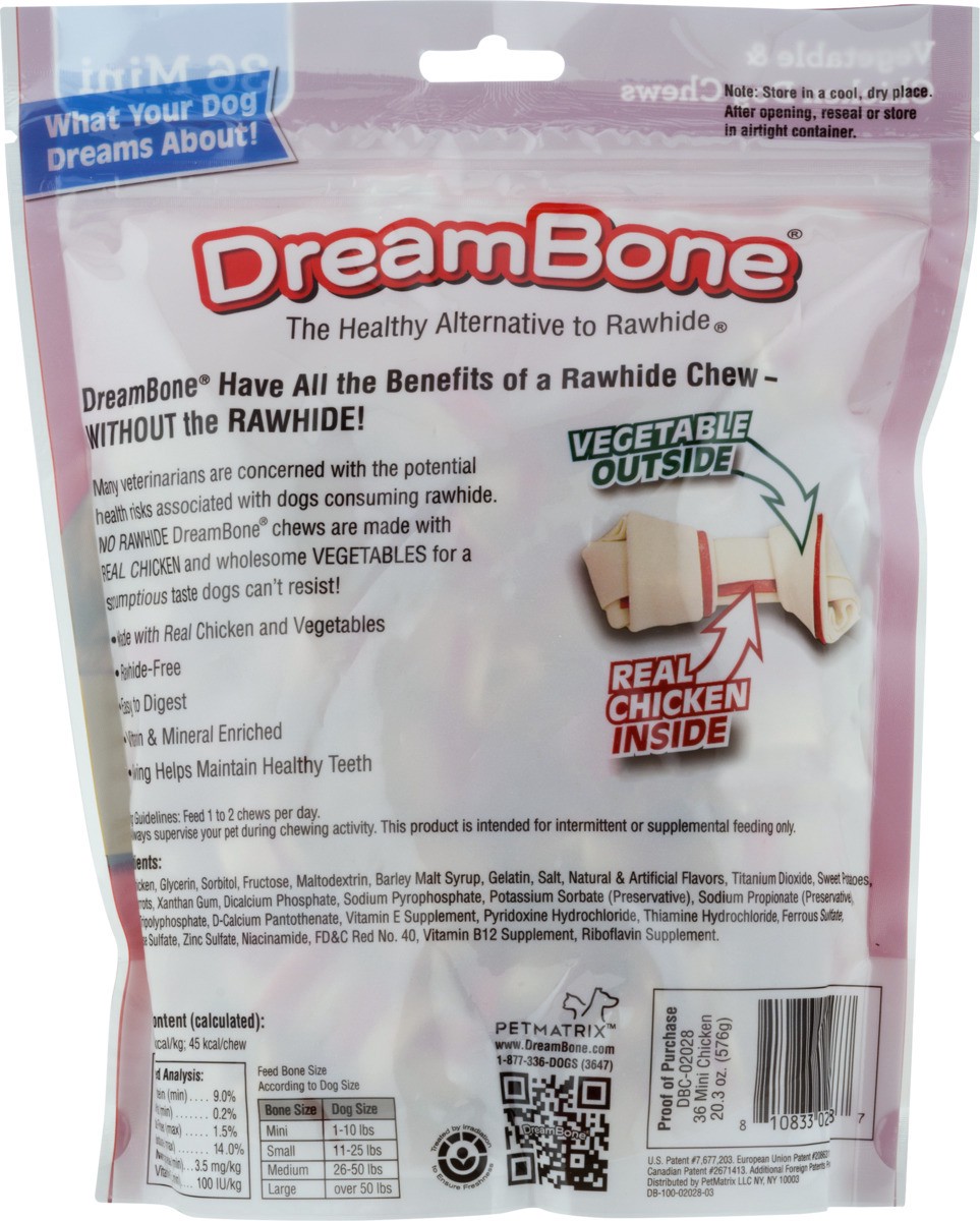 slide 4 of 10, DreamBone Classic Bones Minis, Chicken, 36 ct