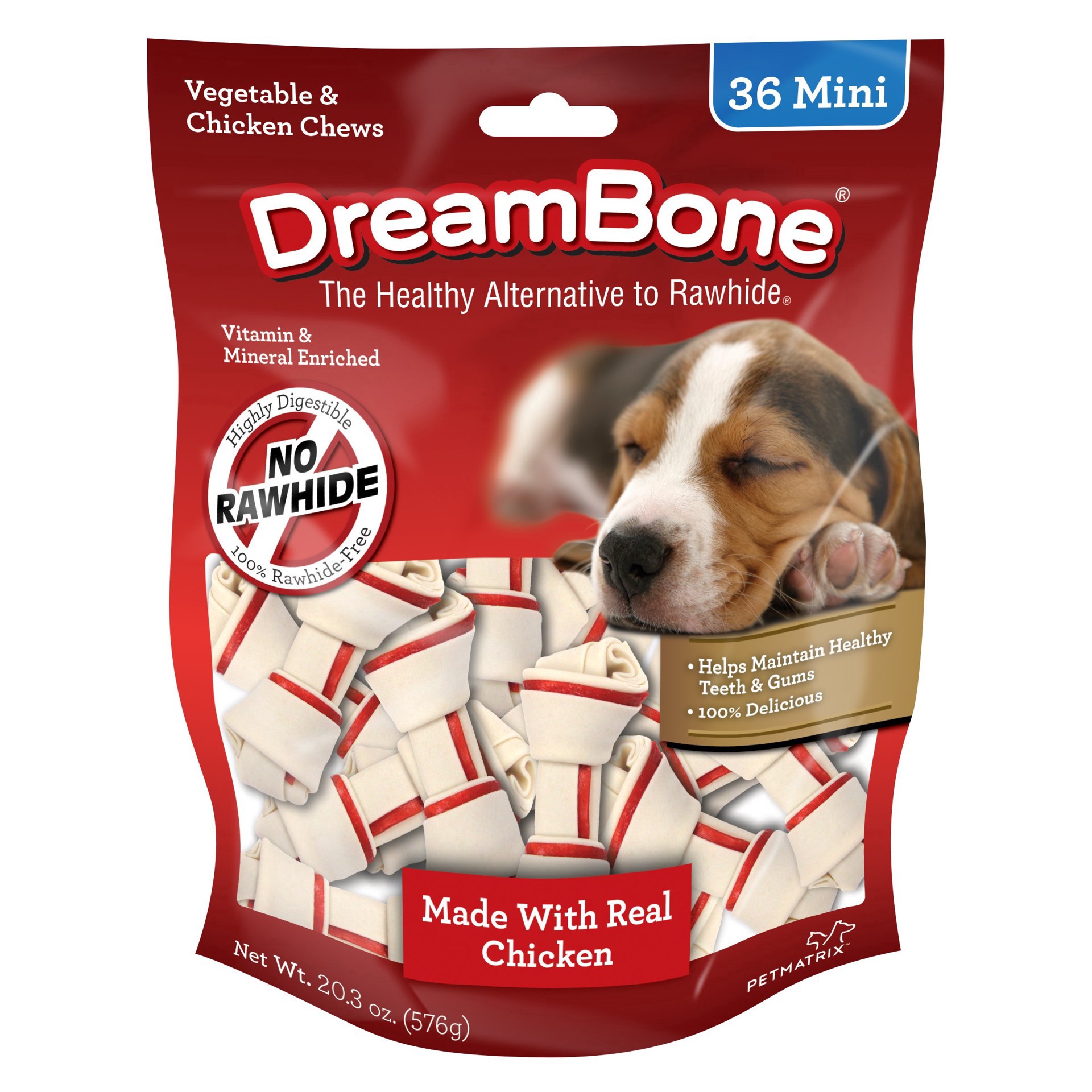 slide 1 of 10, DreamBone Classic Bones Minis, Chicken, 36 ct