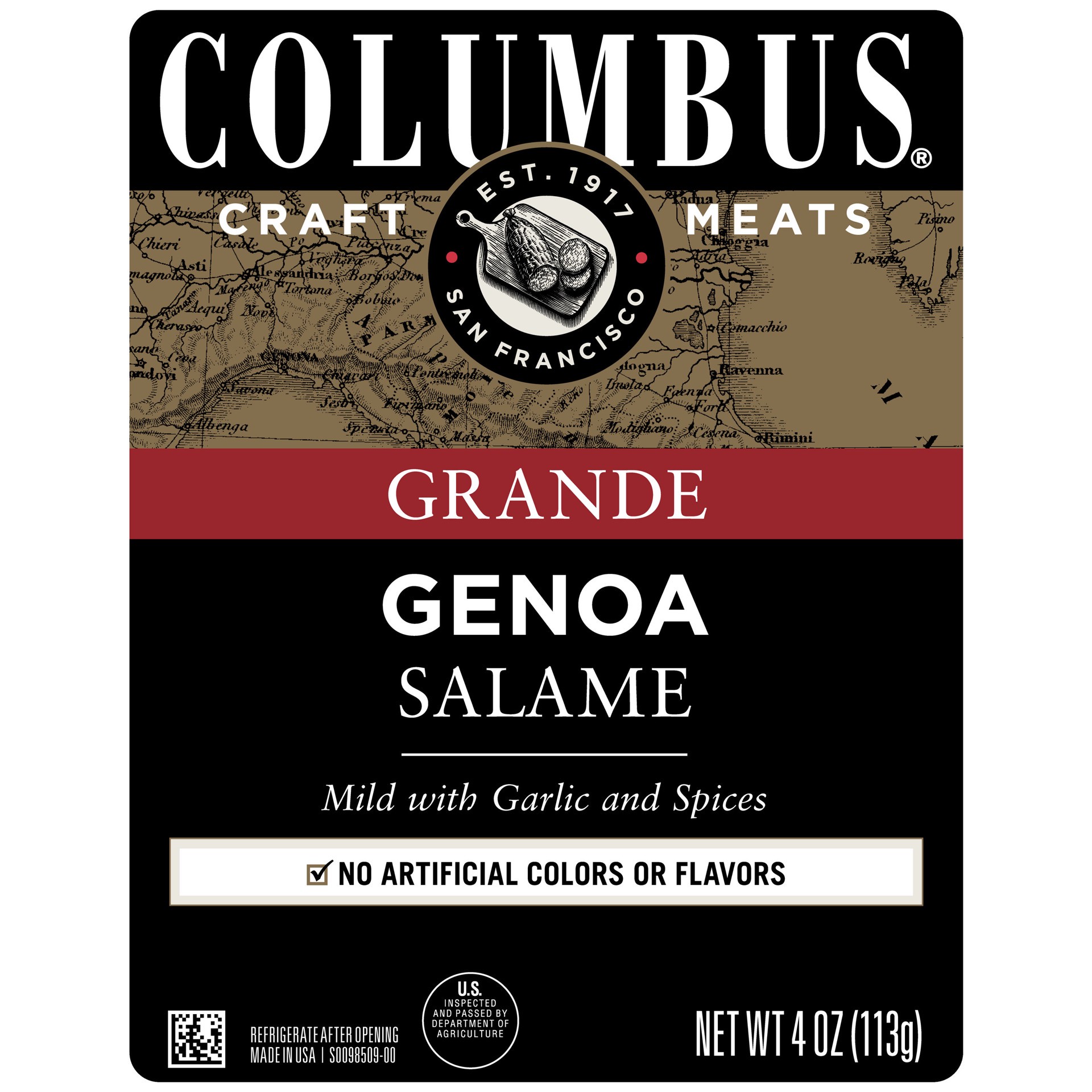 slide 1 of 6, Columbus Sliced Grande Genoa Salame, 4 oz