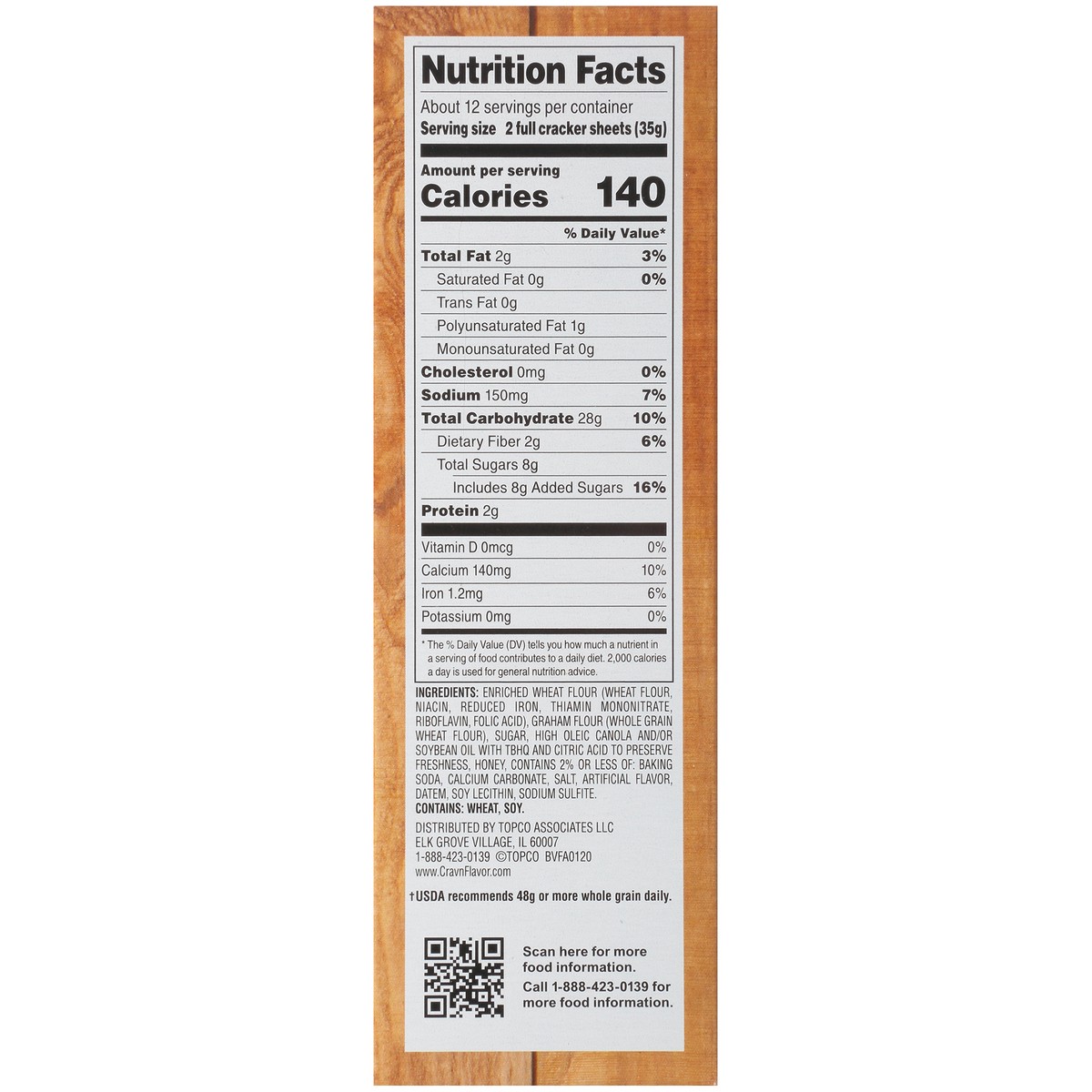 slide 8 of 9, Crav'n Flavor Low Fat Honey Graham Crackers-Crav'N, 14.4 oz