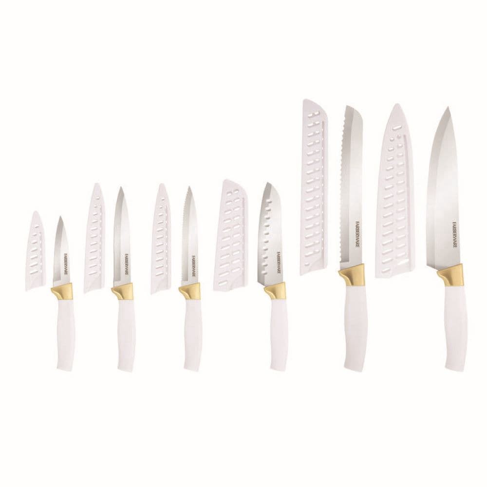 slide 1 of 1, Farberware® Cutlery Set White With Gold, 12 ct