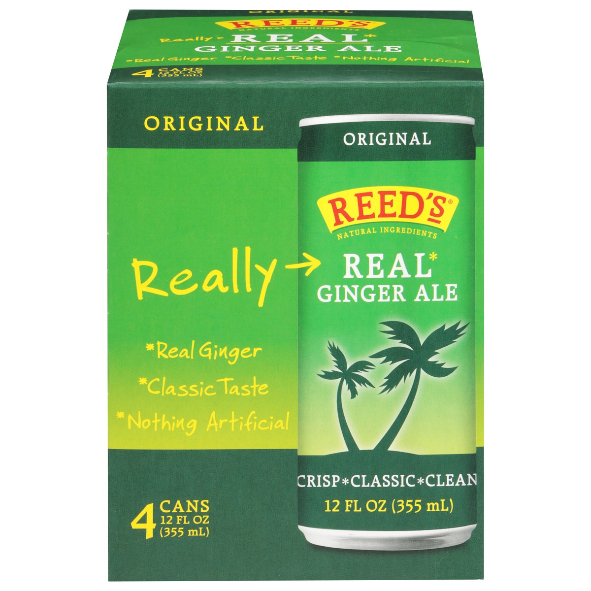 slide 1 of 9, Reed's Real Original Ginger Ale - 4 ct, 4 ct