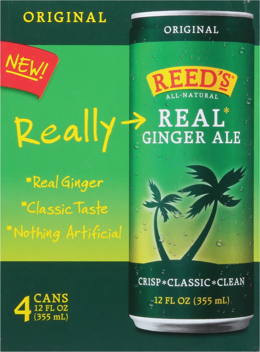 slide 6 of 9, Reed's Real Original Ginger Ale 4 - 12 fl oz Cans, 4 ct; 12 fl oz