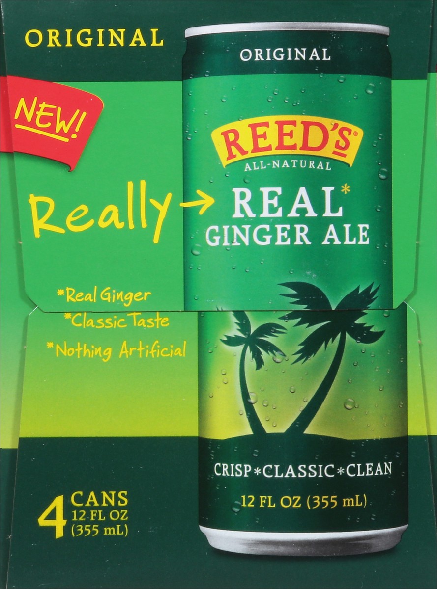 slide 7 of 9, Reed's Real Original Ginger Ale 4 - 12 fl oz Cans, 4 ct; 12 fl oz