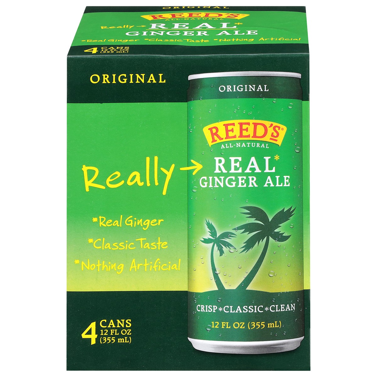 slide 1 of 9, Reed's Real Original Ginger Ale - 4 ct, 4 ct; 12 oz