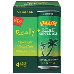 Reed's Real Original Ginger Ale 4 - 12 fl oz Cans