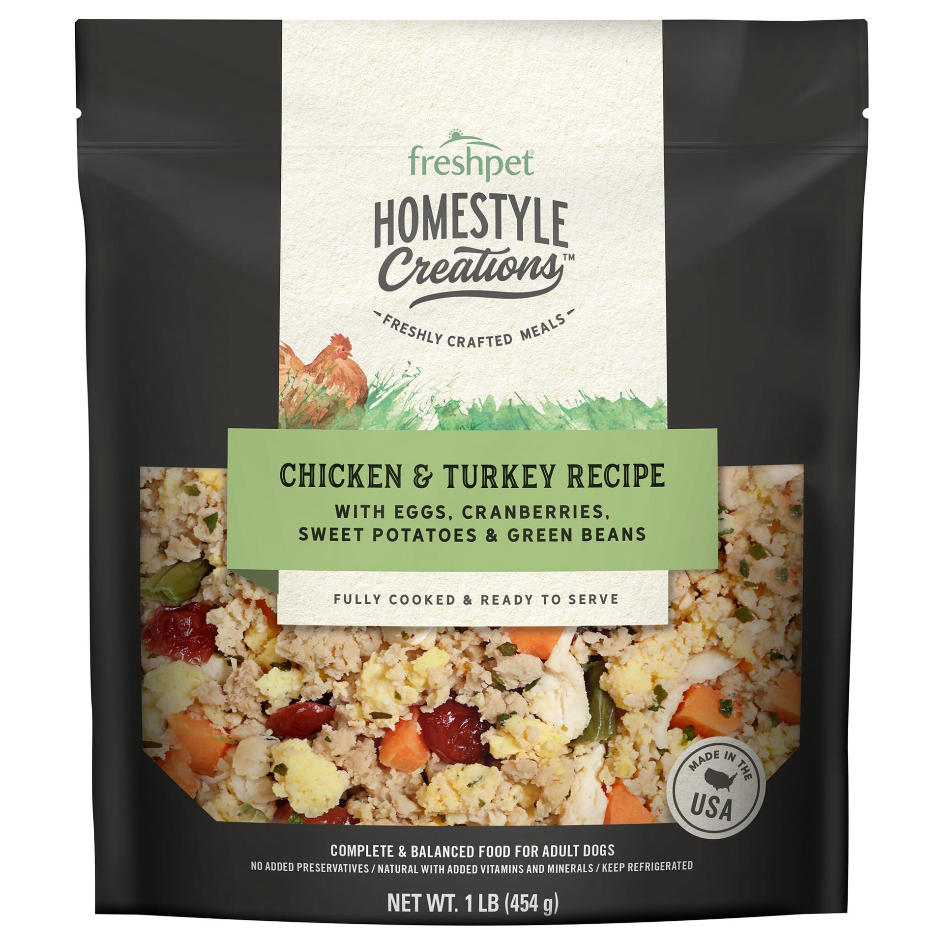 slide 1 of 5, Freshpet Homestyle creations Bag-Chicken & Turkey with Veggies, 1 lb