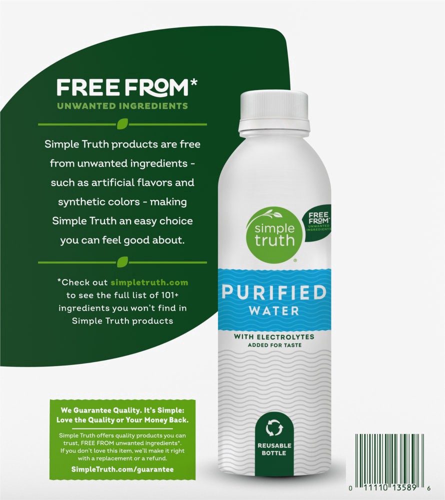 slide 3 of 4, Simple Truth Organic Purified Reusable Bottled Water, 6 ct / 20.3 fl oz