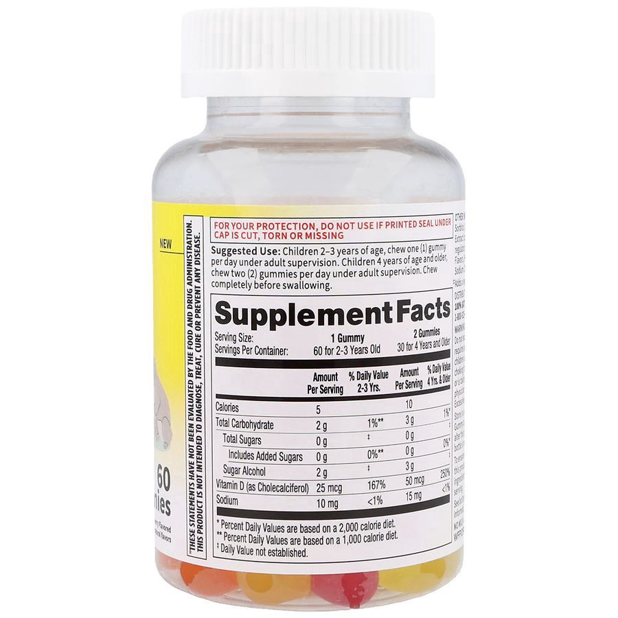 slide 2 of 5, Walgreens Free & Pure Kids Healthy Bone Support Gummies Orange, Lemon & Strawberry, 60 ct