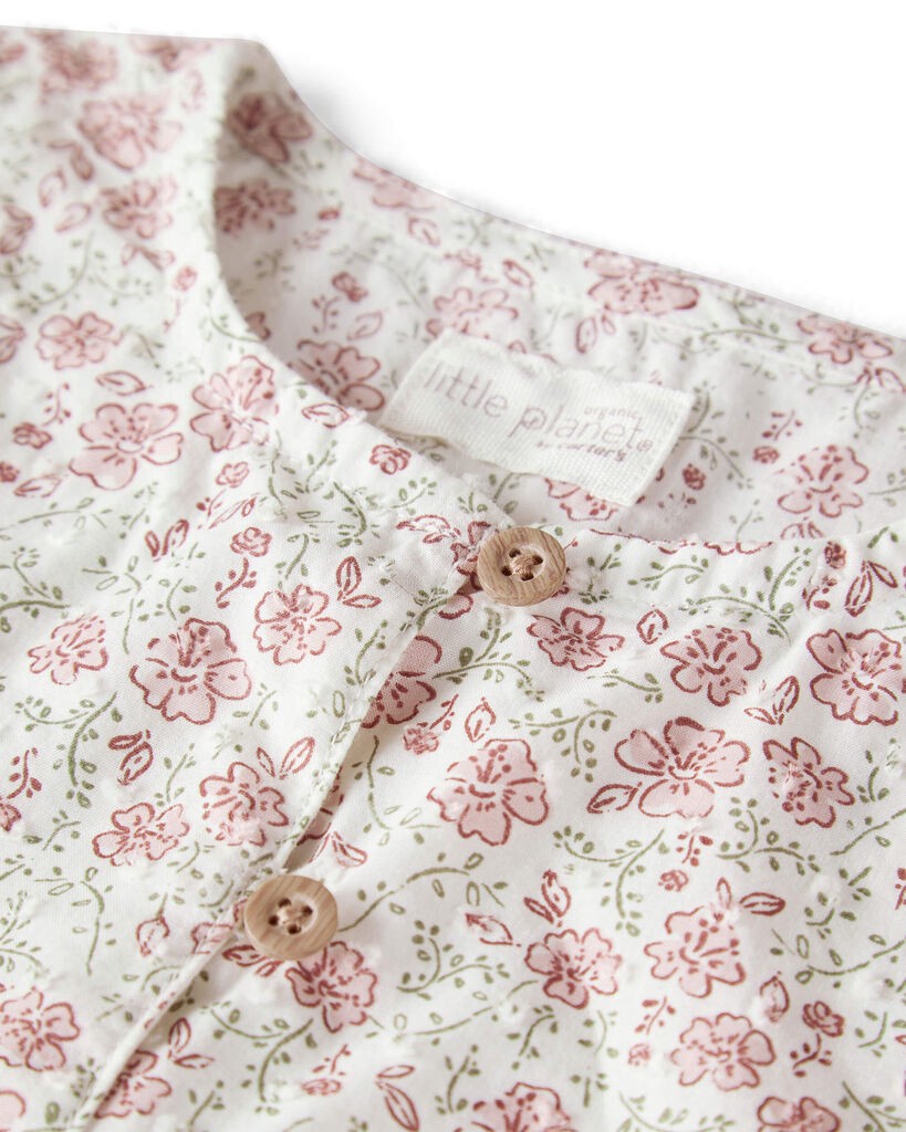 slide 4 of 4, Littleplanet Toddler Girl Organic Cotton Dress in Prairie Blossom Print Prairie Blossom 2T, 1 ct
