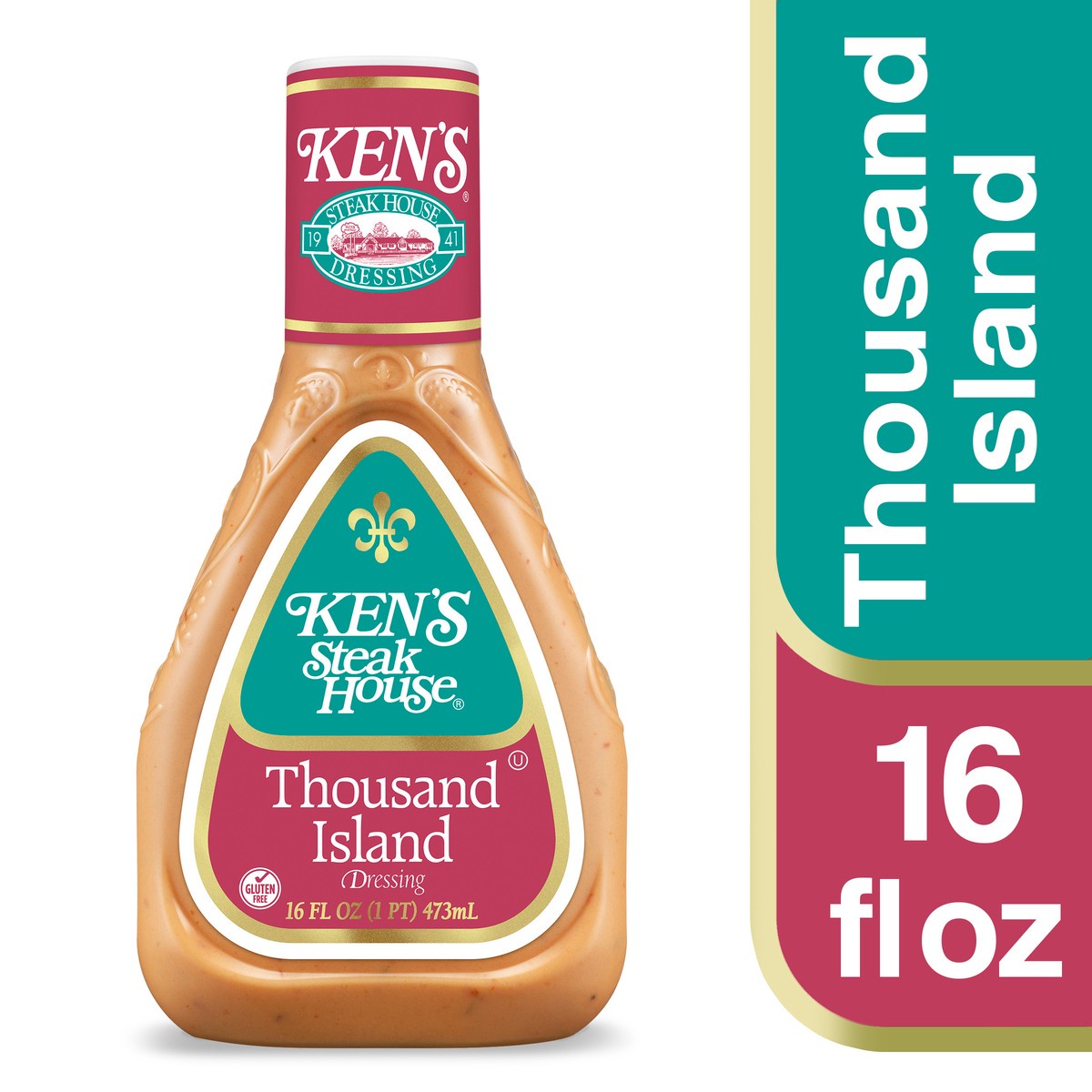 slide 1 of 7, Ken's Steak House Thousand Island Salad Dressing 16 fl. oz., 16 fl oz