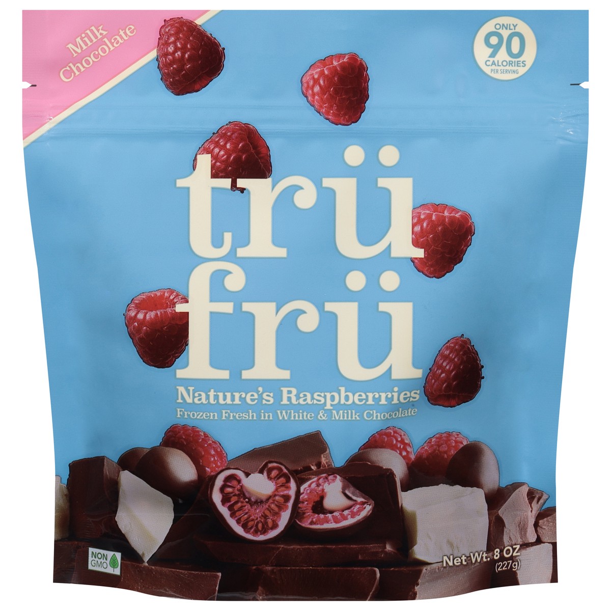 slide 1 of 9, Tru Fru White & Milk Chocolate Frozen Whole Raspberries - 8oz, 8 oz