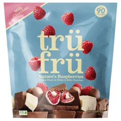 Tru Fru Nature's Raspberries Frozen Fresh in White & Milk Chocolate (8oz)