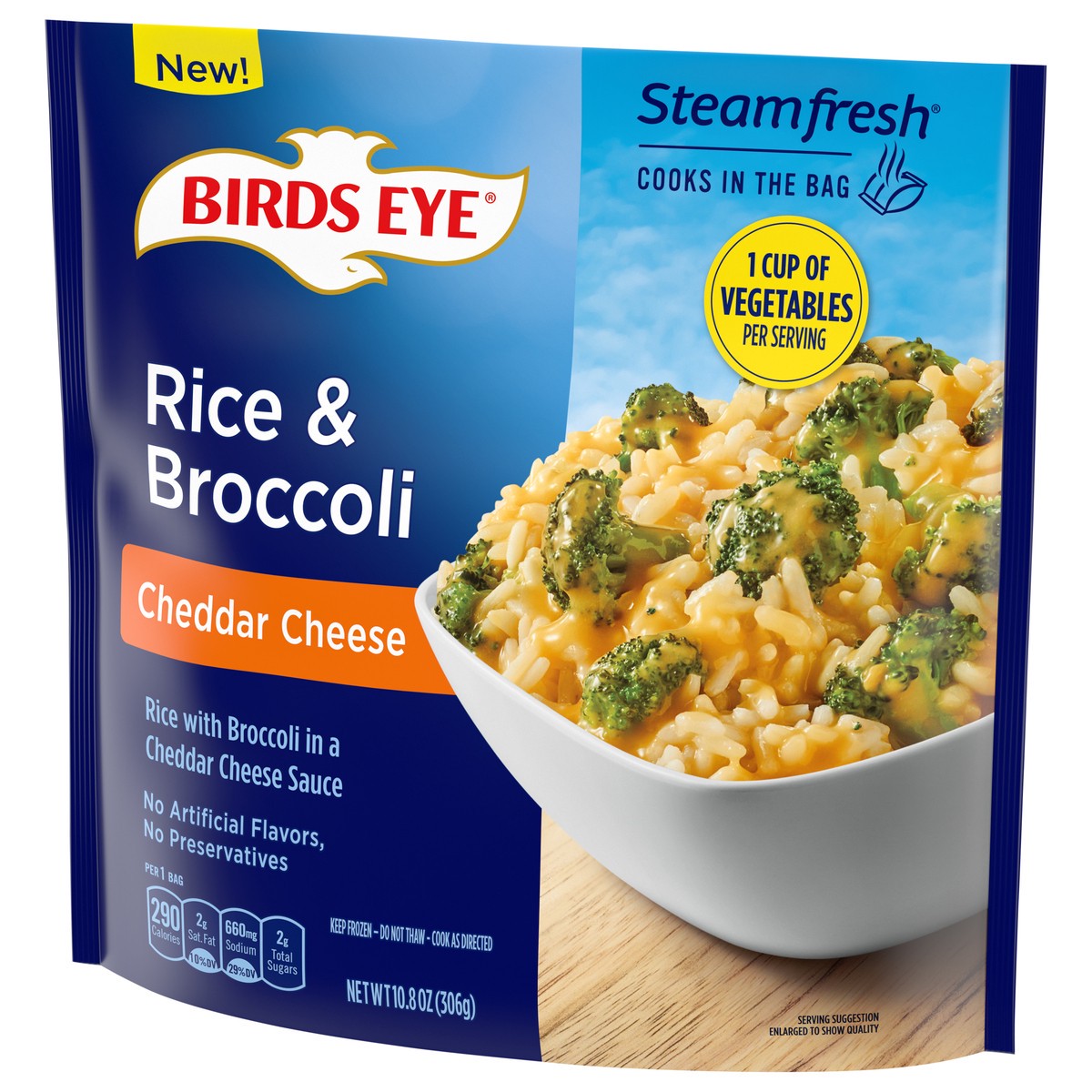 slide 5 of 8, Birds Eye Cheddar Cheese Rice & Broccoli 10.8 oz, 10.8 oz