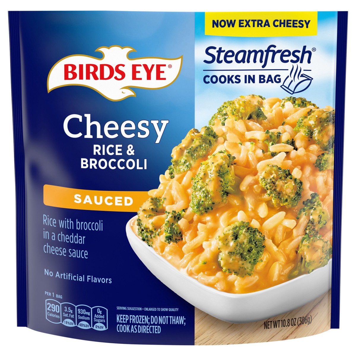 slide 1 of 8, Birds Eye Rice and Broccoli Cheddar Cheese, Frozen Vegetables, 10.8 oz. Bag, 10.8 oz